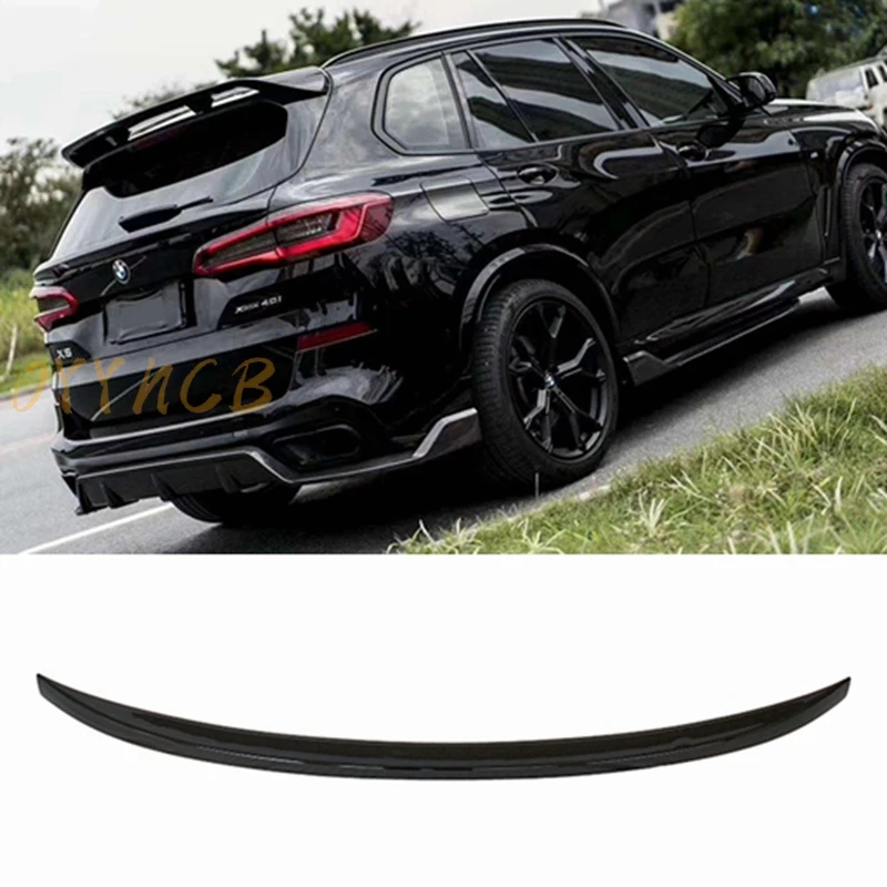 Para BMW X5 G05 2019 -2023 alerón trasero de fibra de carbono/labio de ala media de puerta trasera negro brillante