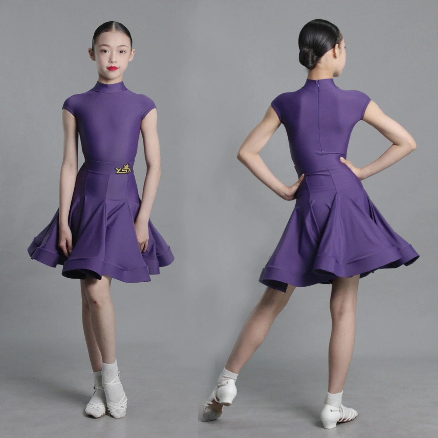 

Kids Performance Dance Clothes Girls Purple Latin Dance Dress Children'S Ballroom Dance Professional Costume Stage Wear XS11419