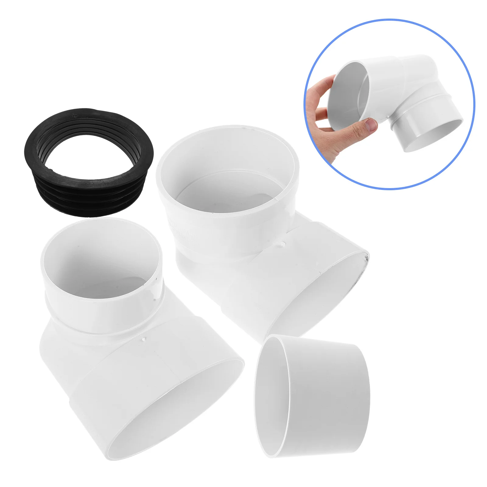 

1Set Toilet Flange Shifter PVC Offset Connector for Drainage Pipe Adjustment Universal Waste Pipe Fitting Flexible Installation