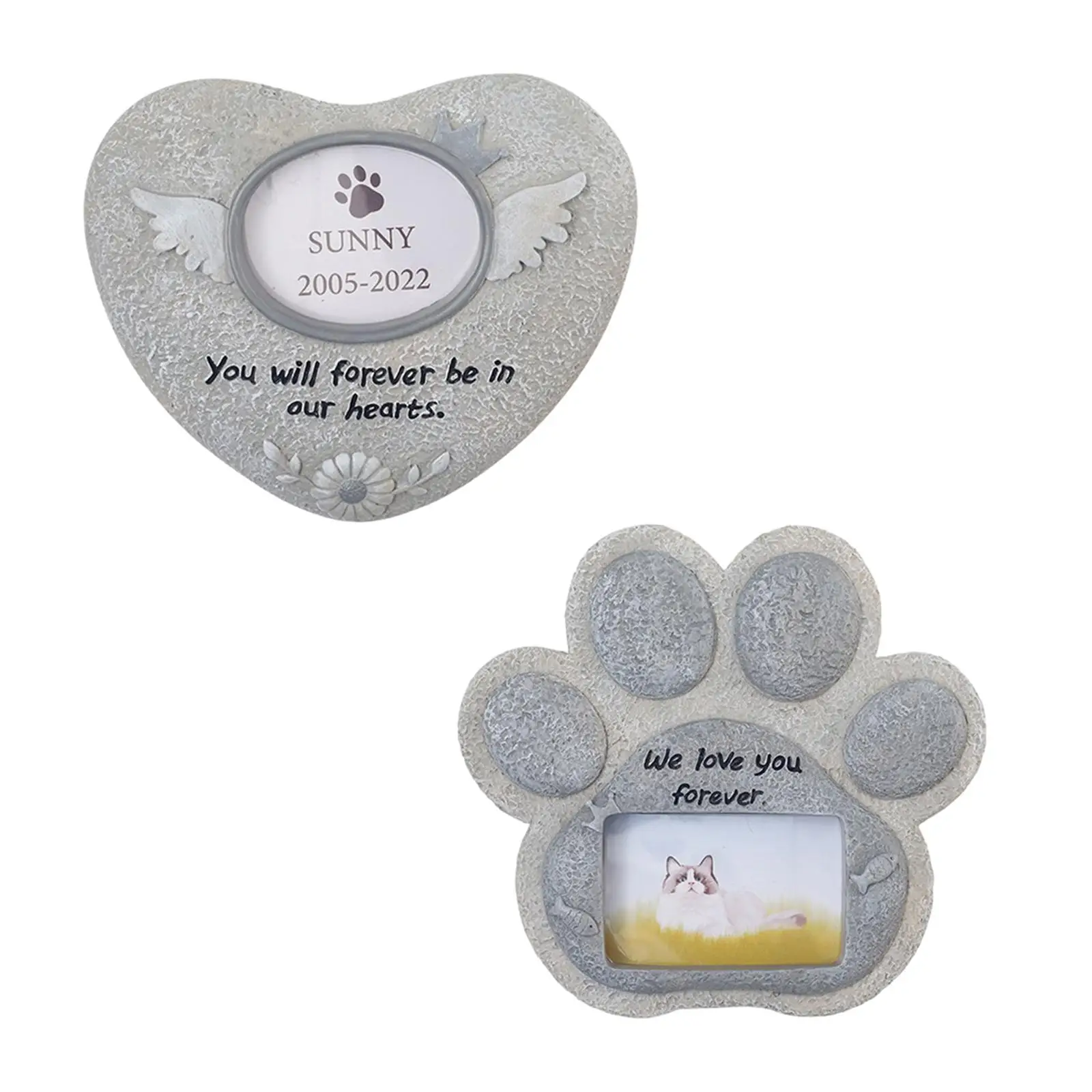 Pet Dog Memorial Stones Loss of Pet Gift for Dog or Cat Gravestone Memory Plaques for Outside Flowerbed Lawn Outdoor Backyard