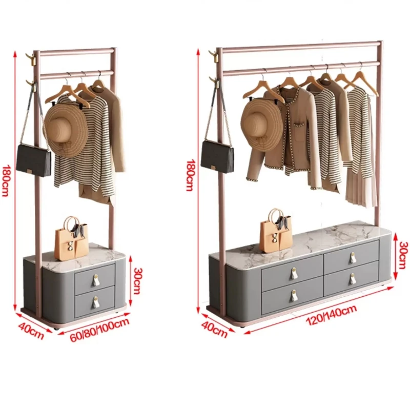 Luxury Cabinets Clothing Rack Nordic Wardrobes Side Jacket Clothing Rack Stand Islands Hat Percheros De Pared Furniture Home