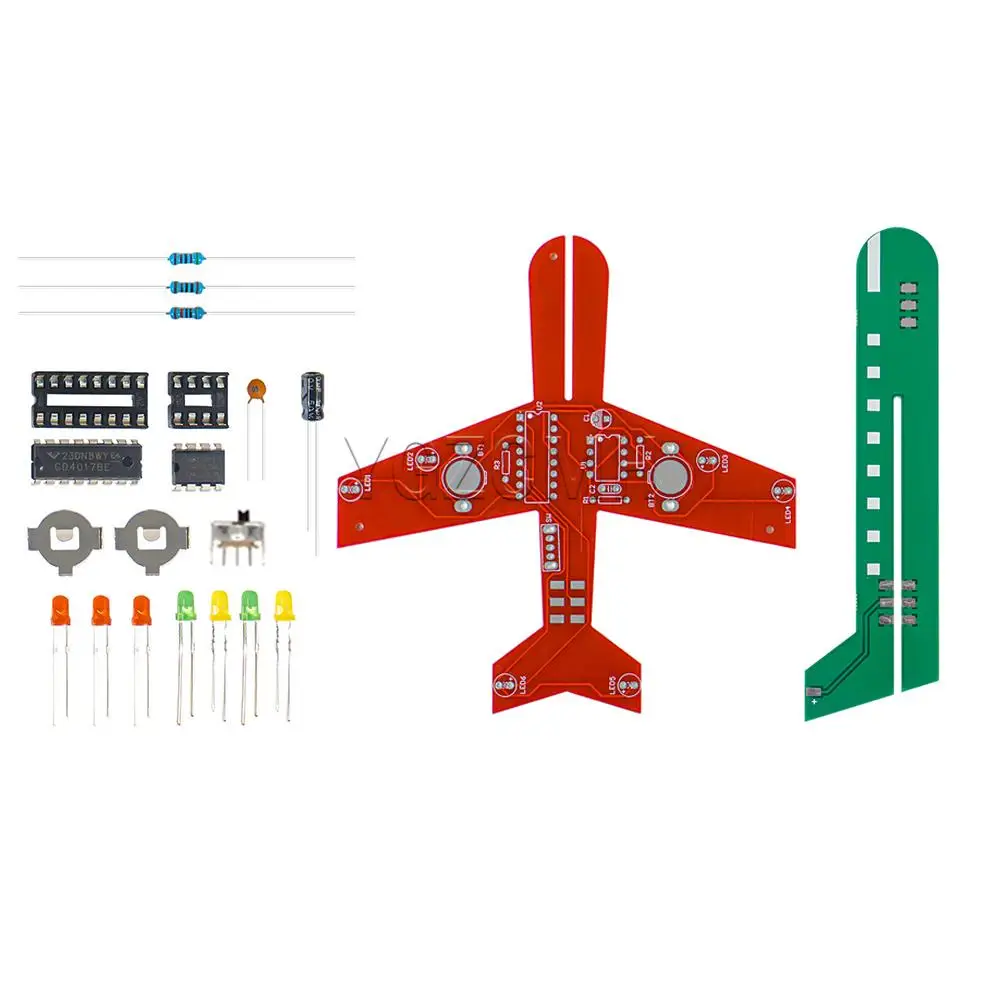 Electronic DIY Small Aircraft Welding Kit CD4017 Flow Light LED PCB Assembly Experiment Exercise