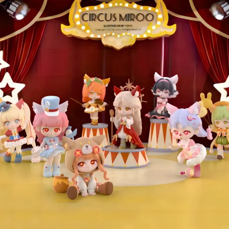 Genuíno em estoque miroo circo carnaval série caixa cega pequena raposa ornamento na moda decoração de mesa presente de alta qualidade