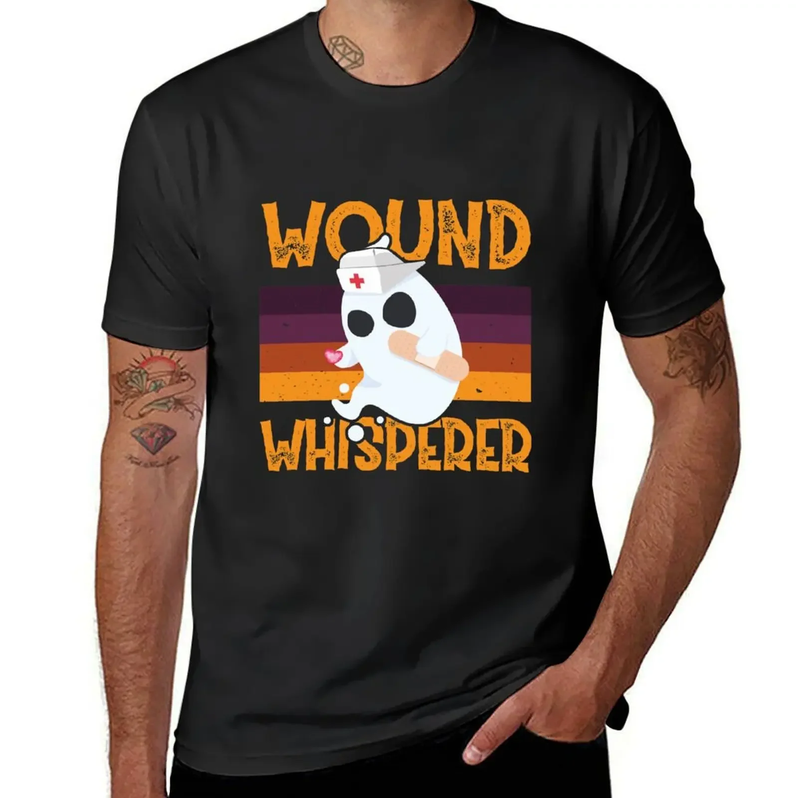 

Wound Whisperer Nurse Ghost Halloween T-Shirt blue archive anime stuff Short sleeve tee vintage clothes shirts men graphic