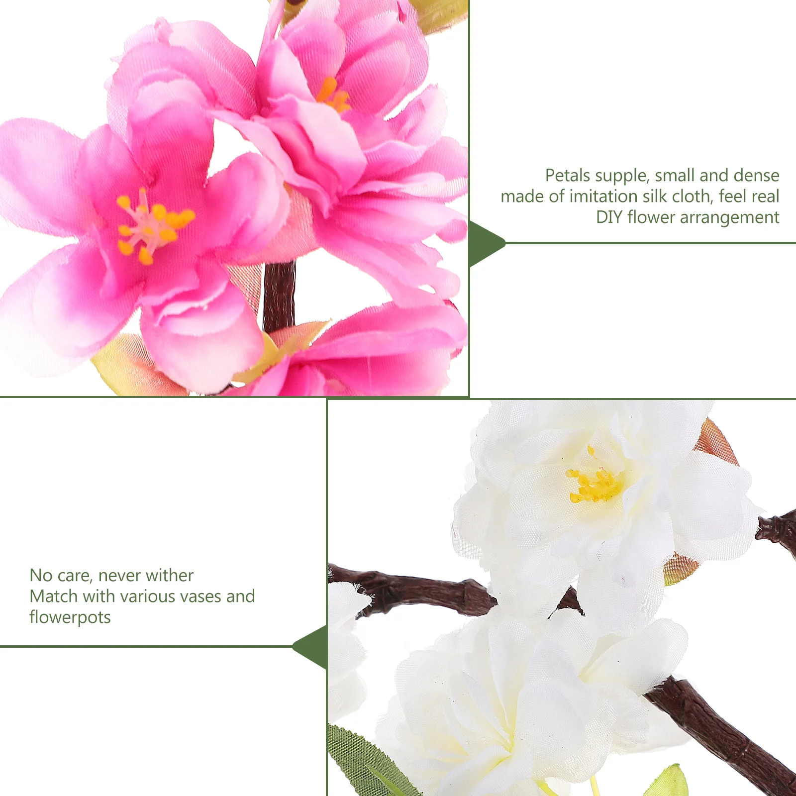 

2Pcs Simulated Cherry Blossom Realistic Artificial Fake Flowers Wedding Party Home Decoration Branches Cherry Blossom Branches
