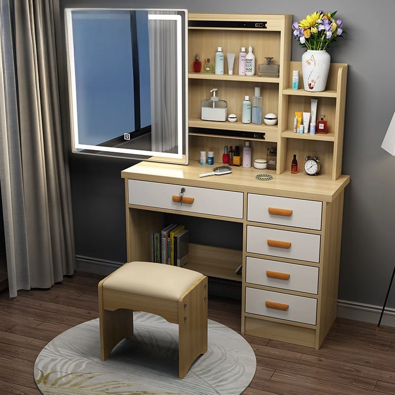 التجارة الخارجية انفجار خلع الملابس طاولة زينة صغيرة لغرفة النوم الحديثة خزانة تخزين بسيطة شقة صغيرة علامة التبويب ماكياج #2