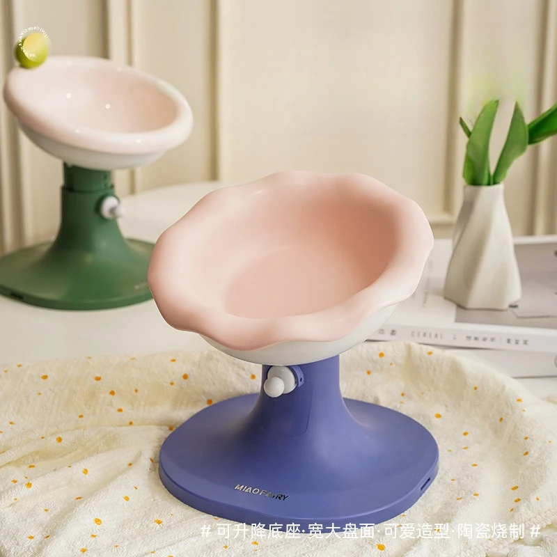 

Adjustable-height Ceramic Cat Bowls Cat Feeding Bowls Dog Bowls Tilting Pet Feeding Utensils Pet Supplies Cat Supplies