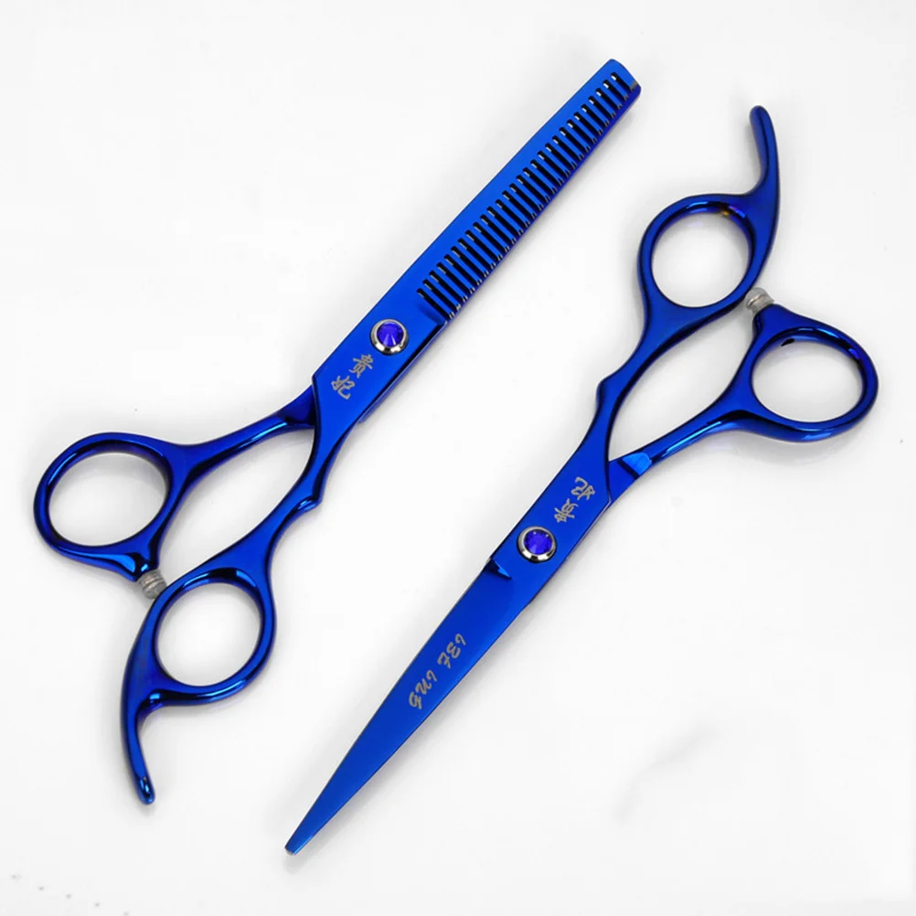 1 Buah Gunting Potong Rambut Gunting Lurus Premium untuk Salon Penata Rambut atau Pemangkas Harian Gunting Tukang Cukur Biru Tahan Karat