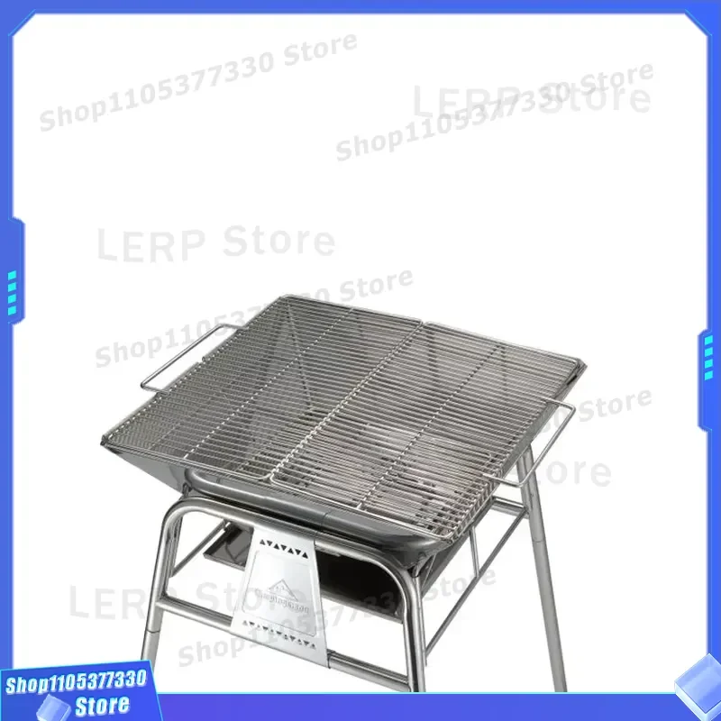 Heavy Duty Stainless Steel BBQ Grill Adjustable Outdoor Camping Barbecue Sturdy Durable Grilling Tool for Picnic Garden Party