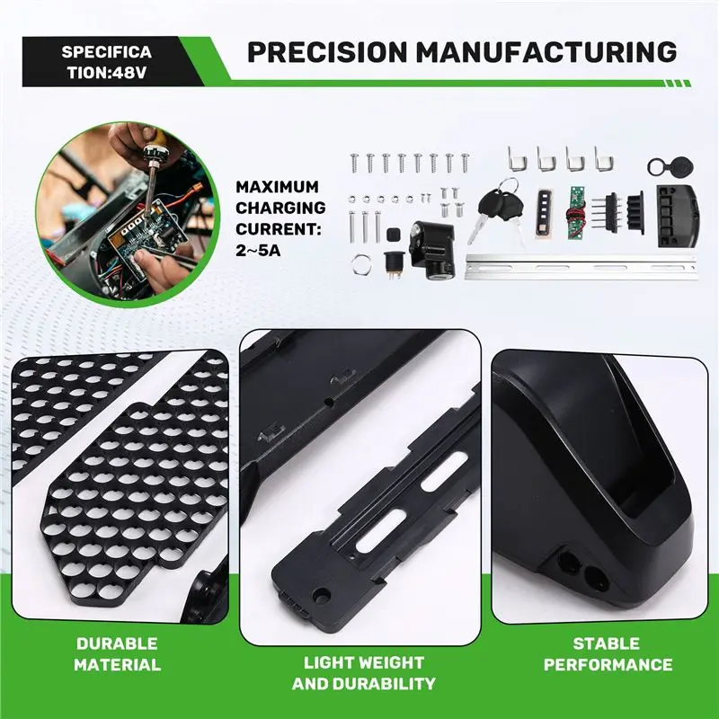 AA08-2X DP-9 Ebike Battery Case For 91PCS 18650 Cells Box Electric Bicycle Battery Case For DIY Downtube Battery 48V