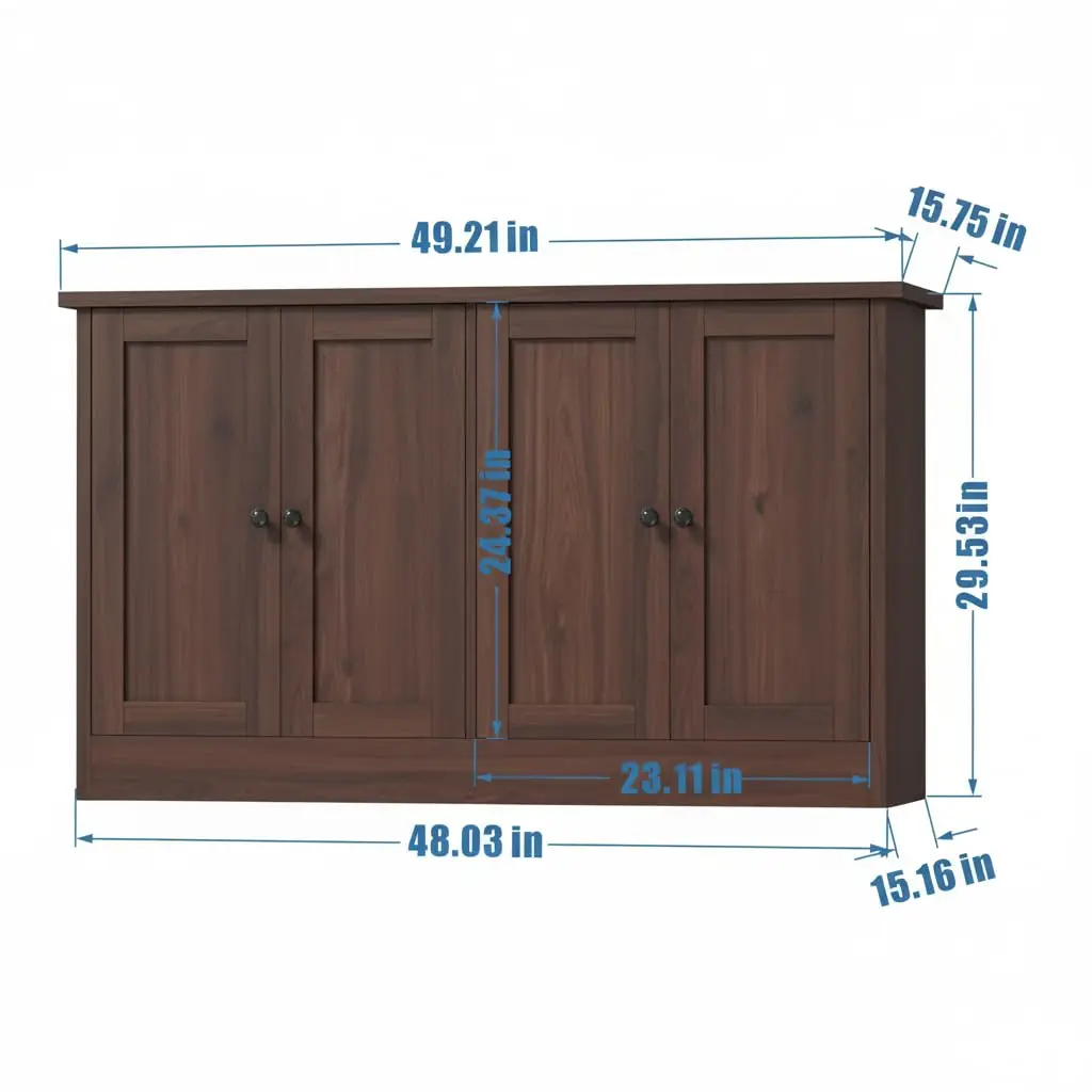 Rustic Brown Buffet Cabinet, 49