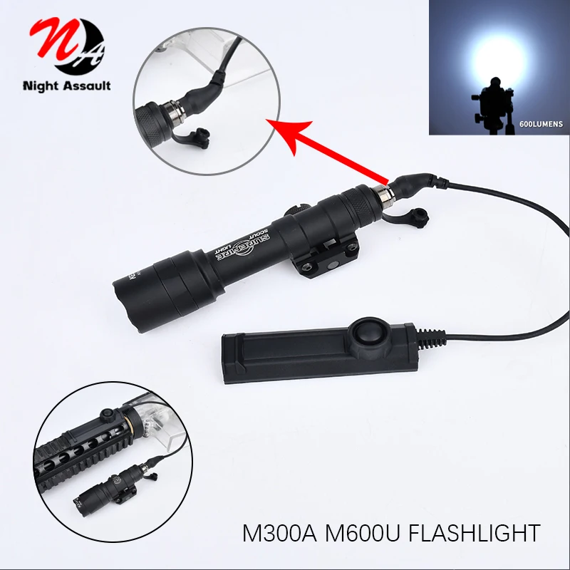 

Tactical SureFire M300 M600U M300C Airsoft Weapon Flashlight Hunting Scout Torch Rifle AR15 Gun LED Light Button Remote Switch