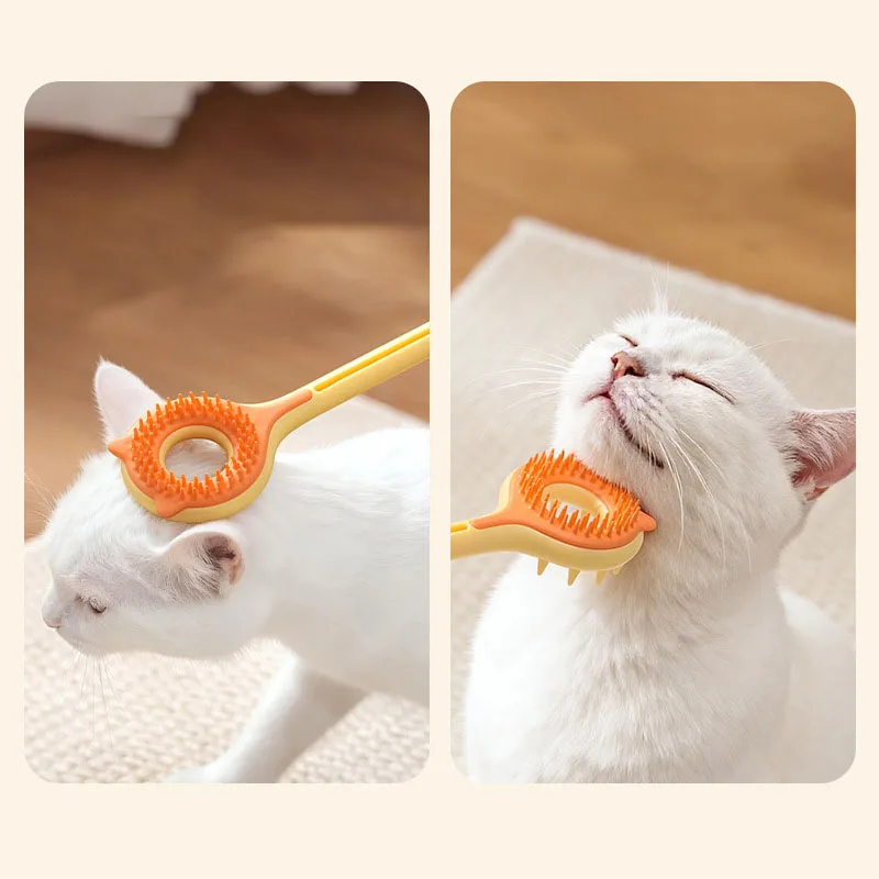 Verstellbarer Katzen-Kratzstab, Einziehbares Doppelseitiges Massage-Spielzeug, Multifunktionales Interaktives Pflegespielzeug für Haustiere – Detail 6