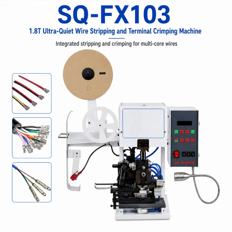 1.8T Ultra-Quiet Wire Stripping and Terminal Crimping Machine AWG18-32 3600 Cycles/h Open-Barrel Terminal