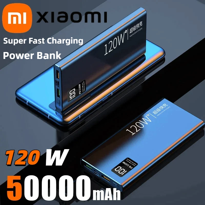 Xiaomi Mijia High Capacity Power Bank 120W 50000mAh Fast Charging Powerbank Portable Battery Charger For iPhone Samsung New