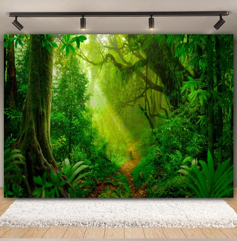 Natural Spring Photography Backdrops Jungle Blossom Flower Garden Forest Landscape Baby Birthday Background Decor Photo Studio