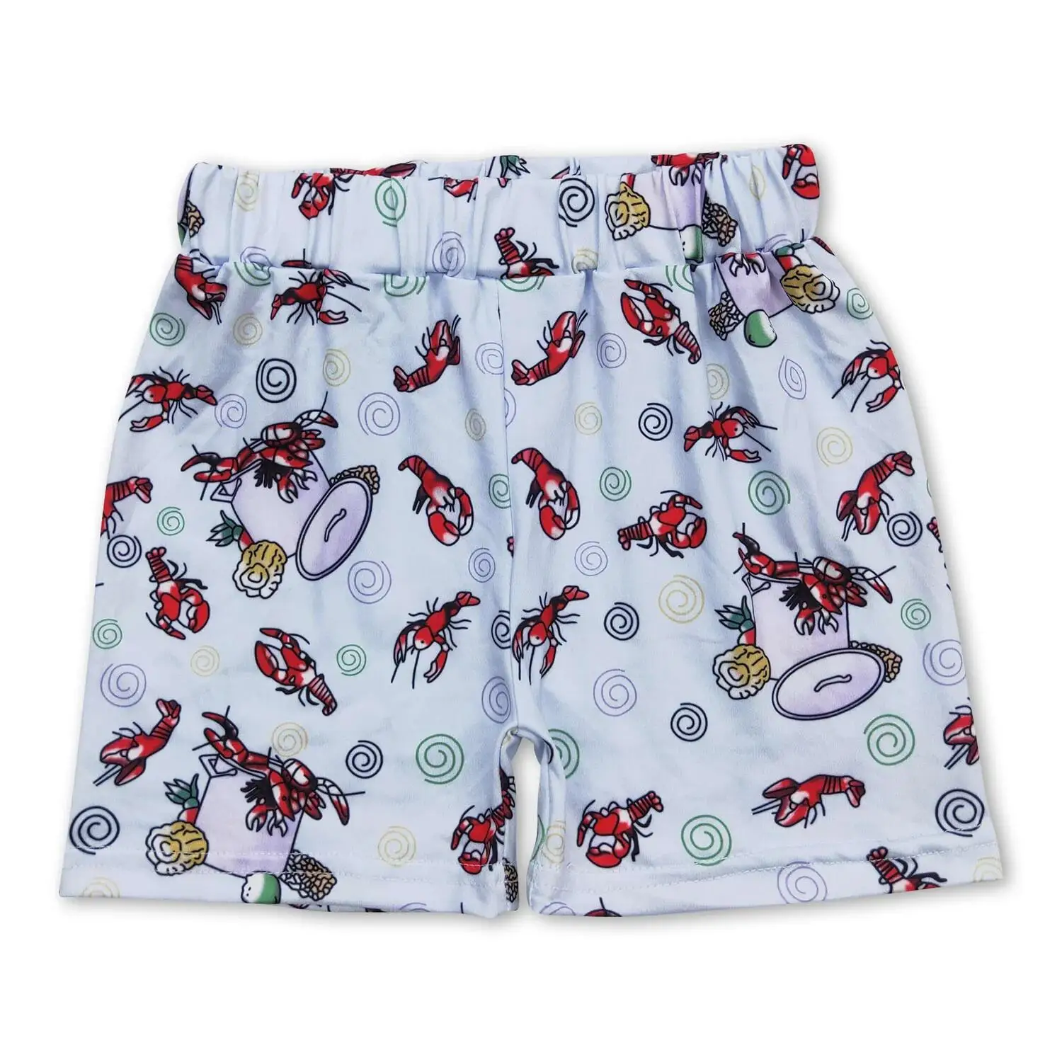 

Baby Boys Summer Shorts with Crawfish Waistband Kids Corn Patterned Crawfish Boys Summer Shorts