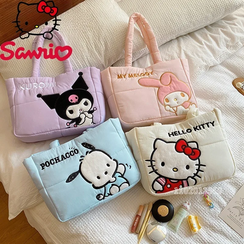 

Hello Kitty New Women's Handbag Luxury Brand Original Women's Shoulder Bag Down Cloth Large Capacity Embroidered Women's Bag
