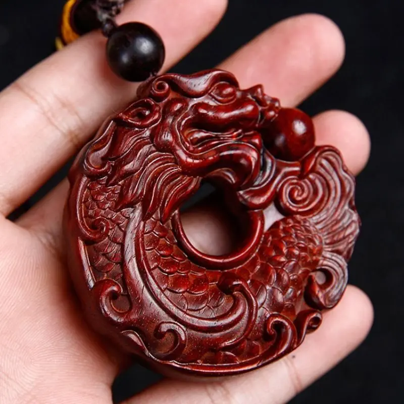 

Fish Dragon Hand Piece Wood Carving Hollow New Chinese Rosewood Solid Wood Primary Color Hand Carving Solid Wood Ornaments