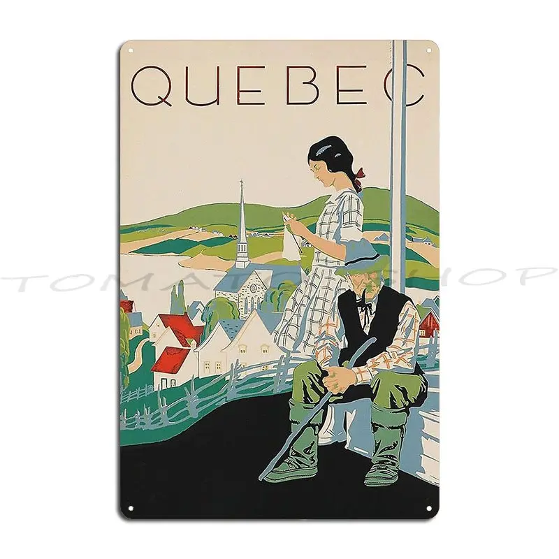 Atemberaubendes Sommerpostkarten-Poster aus Quebec, Kanada, mit lebendigen malerischen Ansichten, Metallschilder für Club, Pub, Party, individuelles Blechschild-Poster