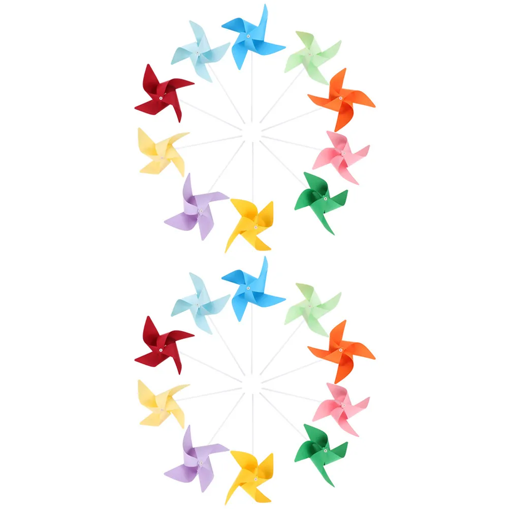 

20Pcs Paper Pinwheel DIY Unpainted Blank Painting Drawing for Kids Creativity Kindergarten Craft Blank Paper Pinwheel
