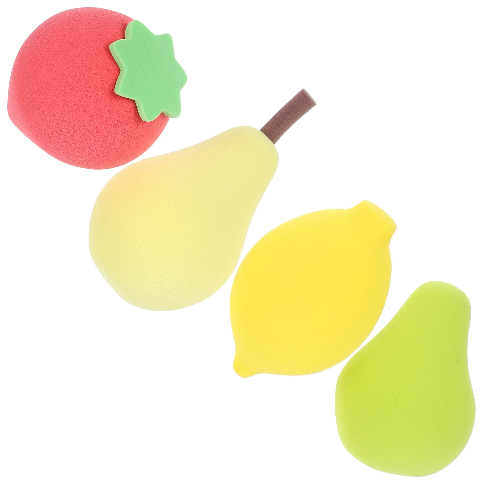 4 spugne per trucco alla frutta, applicatore per fondotinta liquido in polvere morbida, strumenti per il viso, forniture per il trucco portatili da donna