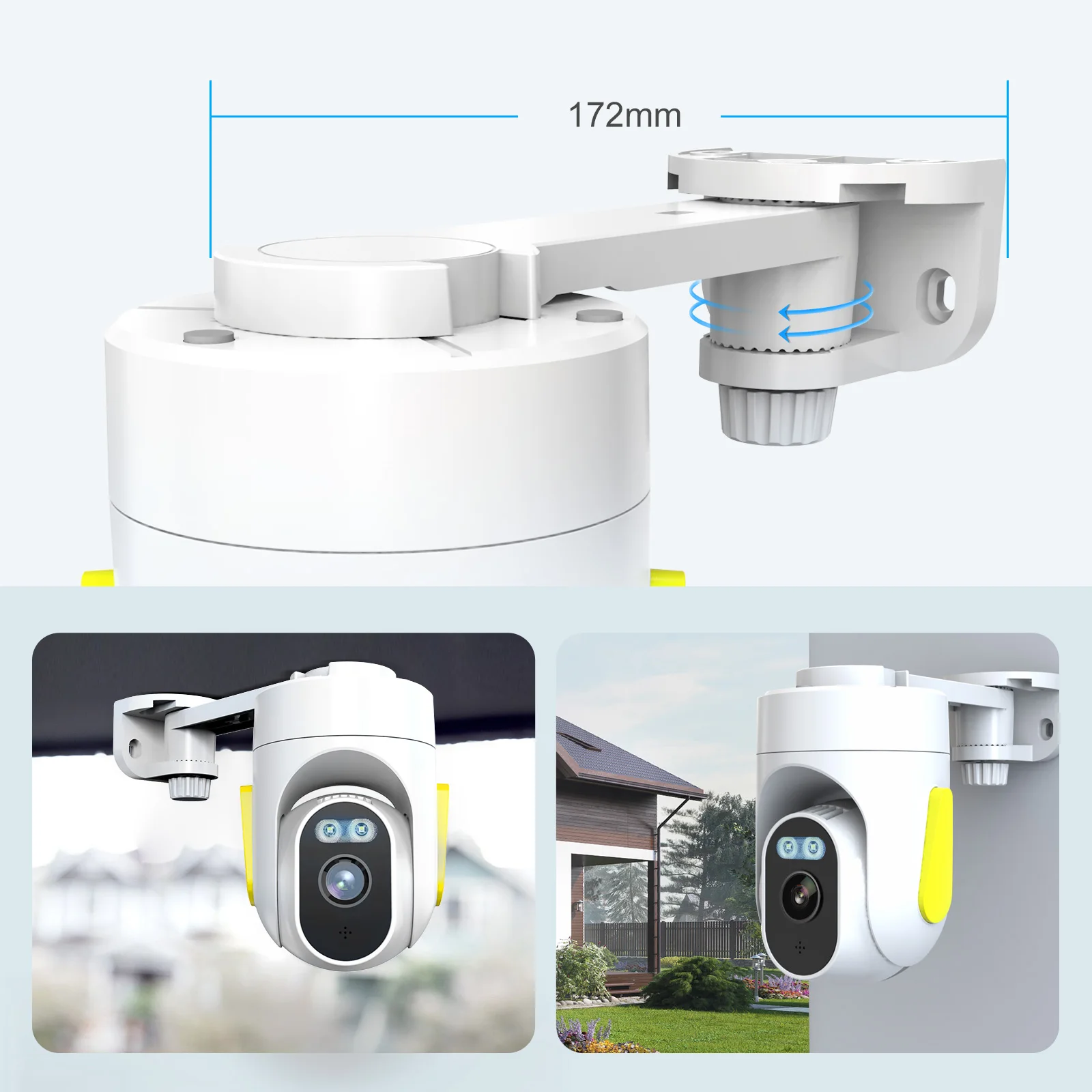 4MP Outdoor Camera Security Wireless 2K 2, 4G WiFi Security Camera With 360° PTZ Wired Surveillance Cameras For Home Auto Track