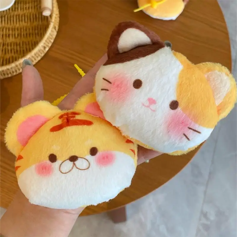 Niedliche Plüsch-Katzen-Tiger-Münzbörse Schlüsselanhänger Weicher Flauschiger Stoff Kawaii Kopfhörer-Tasche Münzaufbewahrungstasche Rucksack-Deko Anhänger Geschenke – Detail 3