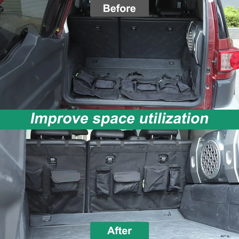 

Ткань Оксфорд для Toyota FJ Cruiser, задний карман на заднее сиденье 2007-2021, органайзер для хранения, автомобильные аксессуары