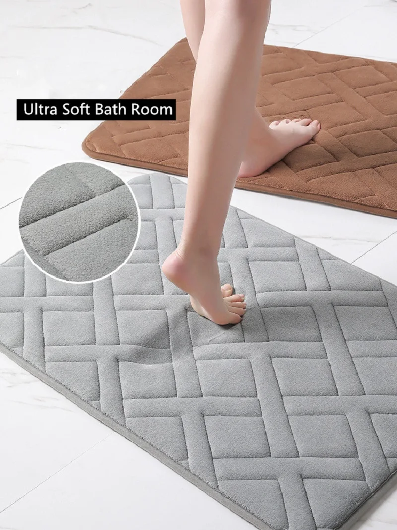 Memory Foam Bathroom Bath Mat Soft Non-Slip Carpet Absorbent Floor Bathroom Rug Shower Carpet Kitchen Decor Foot Mat Gift Decor