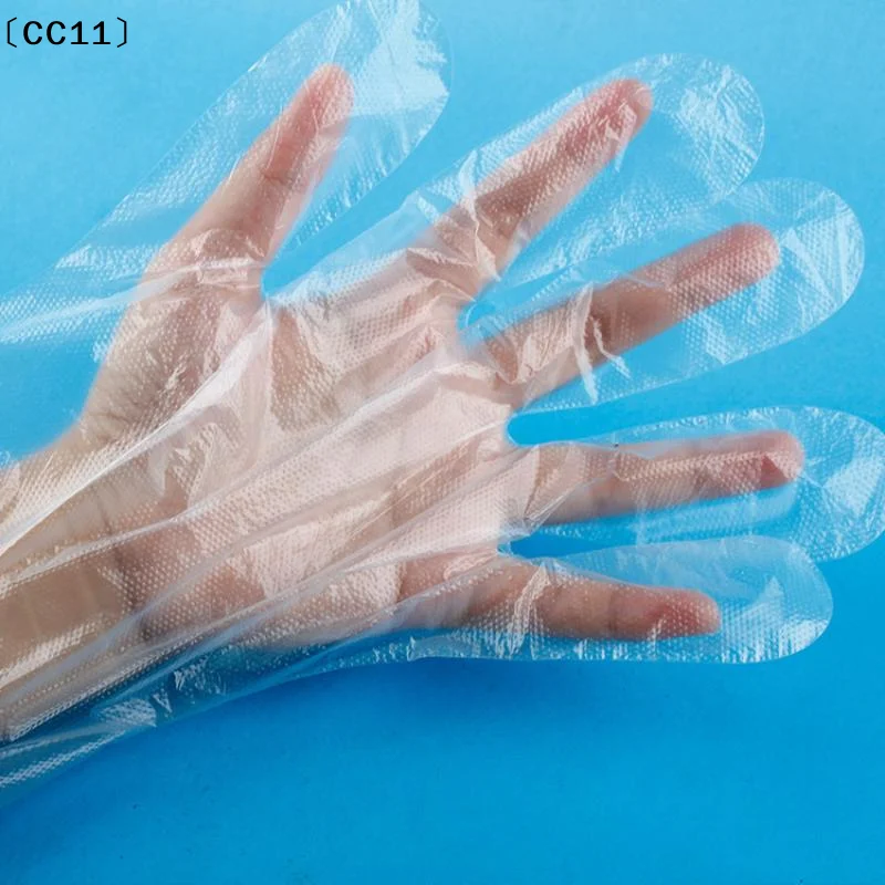 100/200pcs Latex Free Gloves PE Disposable Gloves Transparent Non-Slip Acid Work Safety Food Grade Cleaning Gloves〔CC11〕