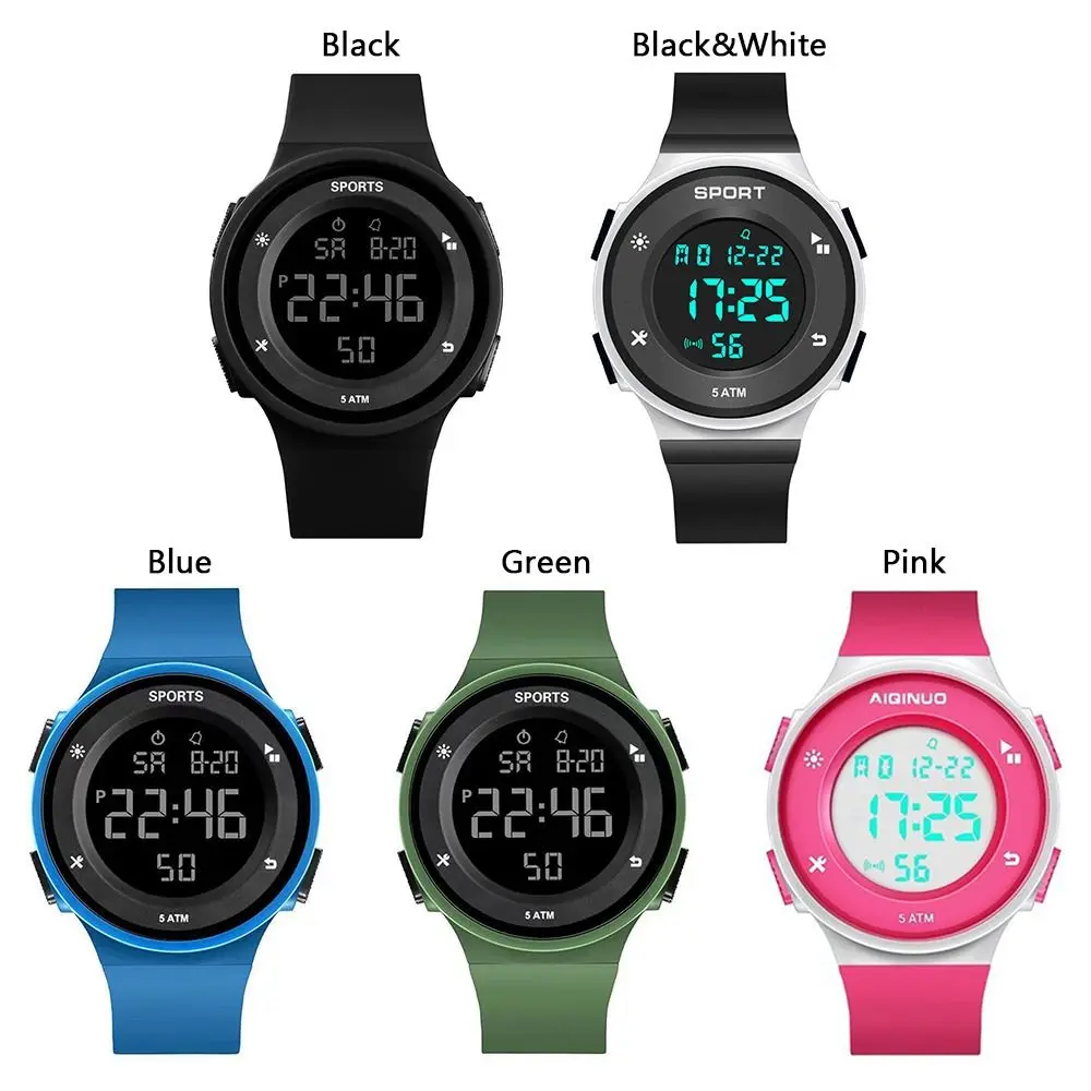 Montre de sport étanche de haute qualité, décontractée, Simple, numérique, LED, grand cadran, chronographe multifonction, Sports de plein air