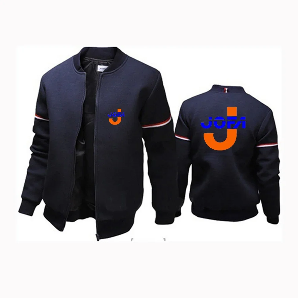 2024 Spring Autumn Men's JOFA Hockeyer Logo Print Personality Stand Collar Long Sleeve Solid Color Popular Zipper Flight Jackets