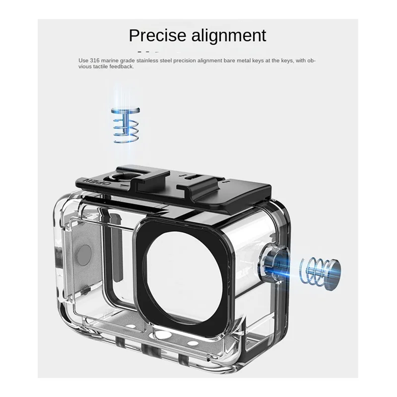 حافظة مقاومة للماء مطورة لملحقات كاميرا DJI Action 5 Pro/Action 4/Action 3، حماية للغوص العميق تحت الماء 45 متر/148 قدم