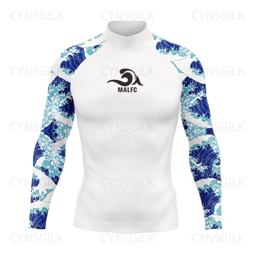 MALFC Rash guard for men Surfing Clothes Swimsuit Rashguard Surf Wear UPF 50 Water Sport Long Sleeve T-shirt Swimwear snorkeling