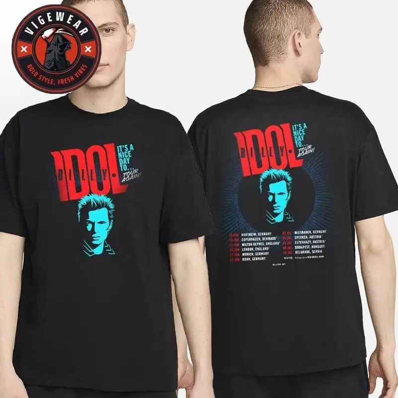 Billy Idol Es un buen día para girar otra vez Camiseta de la gira de la UE de 2025