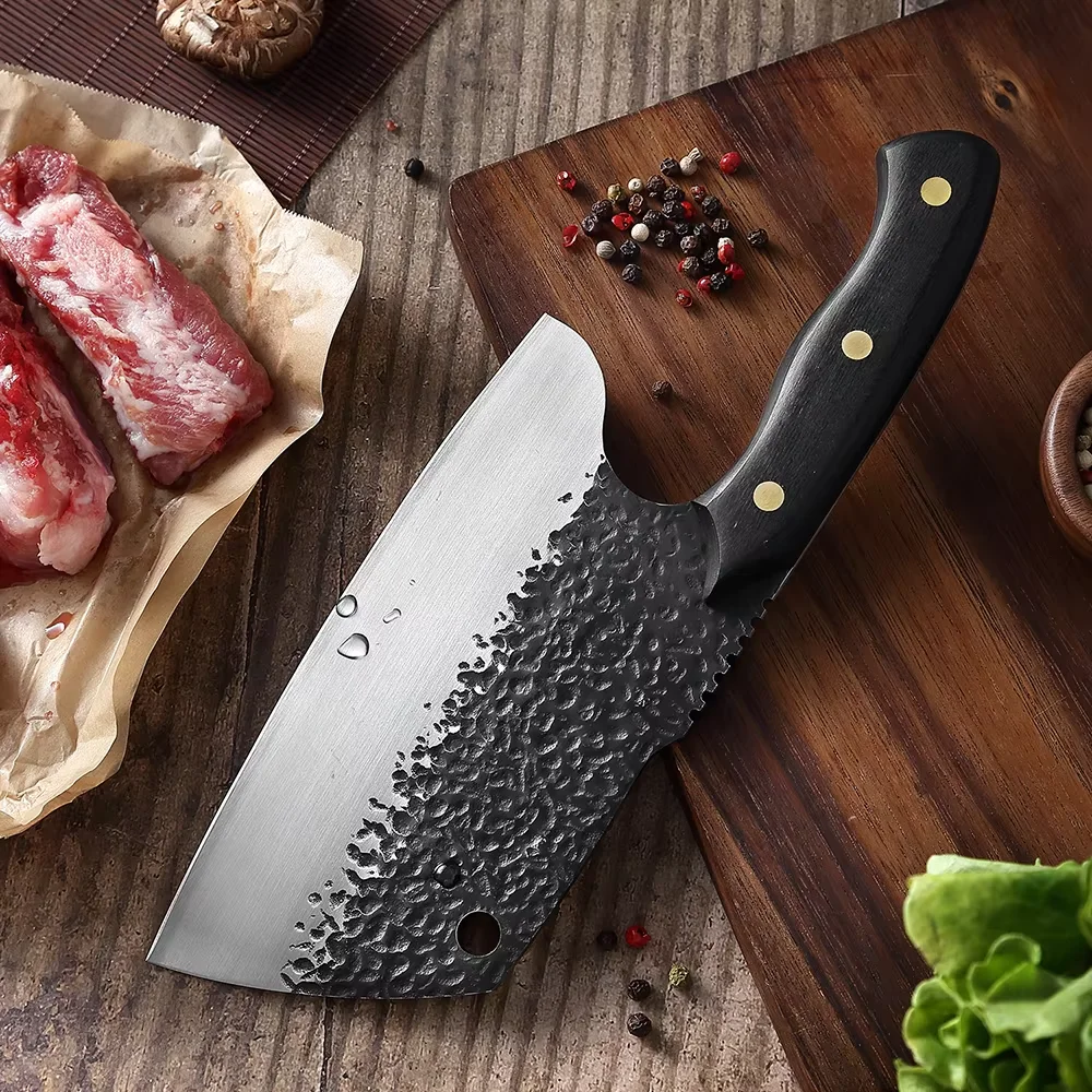 

Kitchen Knife Handmade Forging Butcher Knife 5CR15 High Carbon Steel Cooking Knife Cleaver Knives Meat Vegetable Slicing Knife