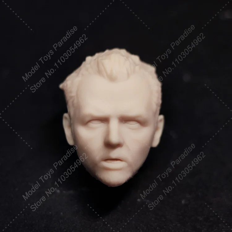 Unpainted 1/12 Man Soldier Shaun of the Dead Head Sculpt Simon Pegg White Model Head Fit 6inch ML SHF Action Figure Body