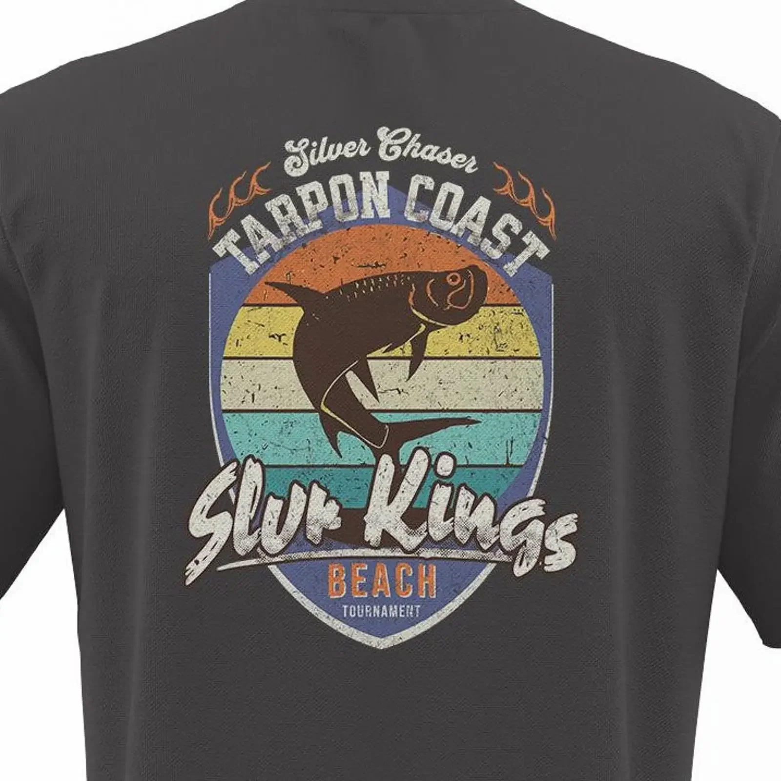 Silver Chaser Tarpon Coast Slur Kings Beach Tournament Vintage Fishing T Shirt vintage Washed Versatile graphic Stylish Unisex