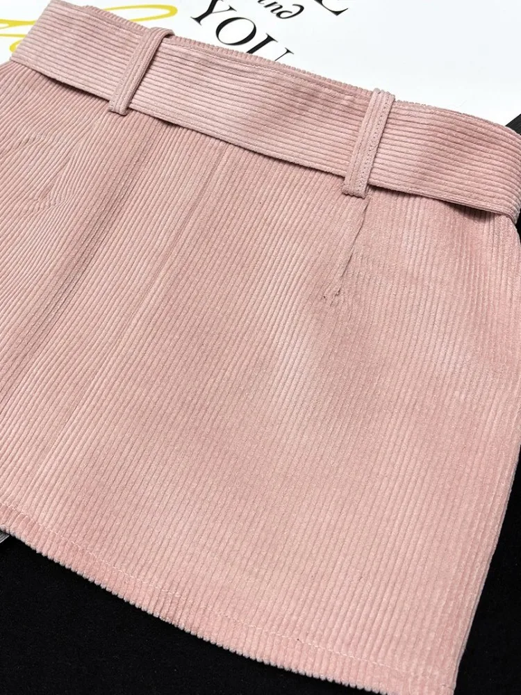 Leisure High Waist Solid Color Comfortable Sashes Pockets Female Shorts Fashion Ladies Zipper Rivet A-Line Short Trousers