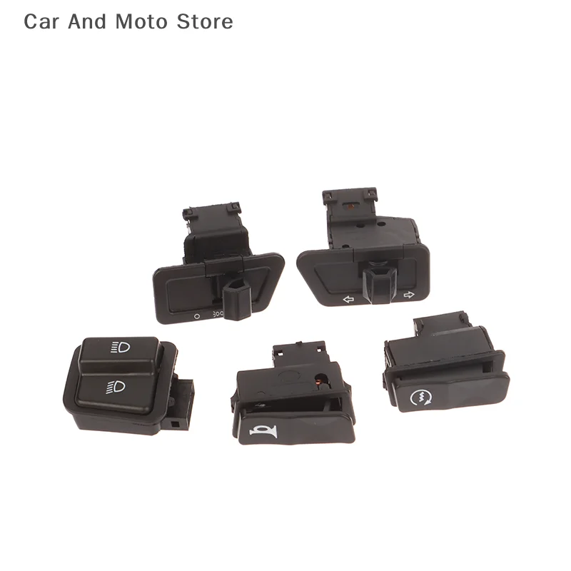 5Pcs/Set Motorcycle Head Light Horn Dimmer Turn Starter Single Switch Button For Scooter ATV Moped Electric Scooter Parts