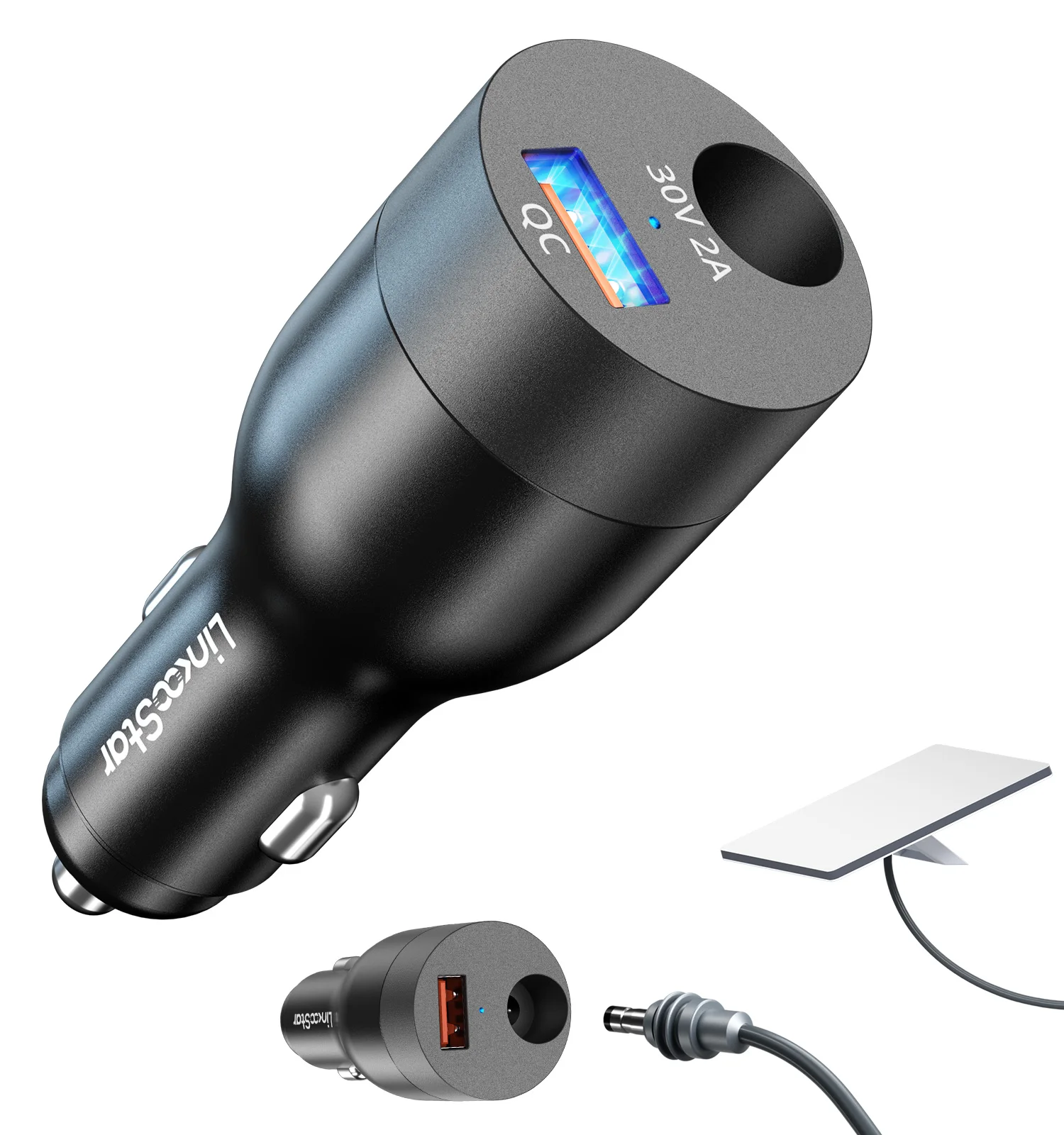 Waterproof For Starlink Mini Power Adapter 12V-24V to 30V 2A Intelligent Step Up Converter QC3.0+DC Port Car Phone Charger