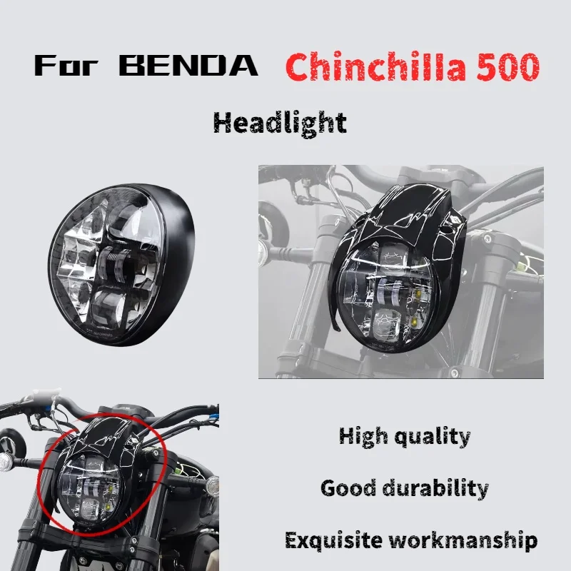 

For Benda Chinchilla 500 modified harley breakthrough headlight assembly pig head hood retro headlight accessories