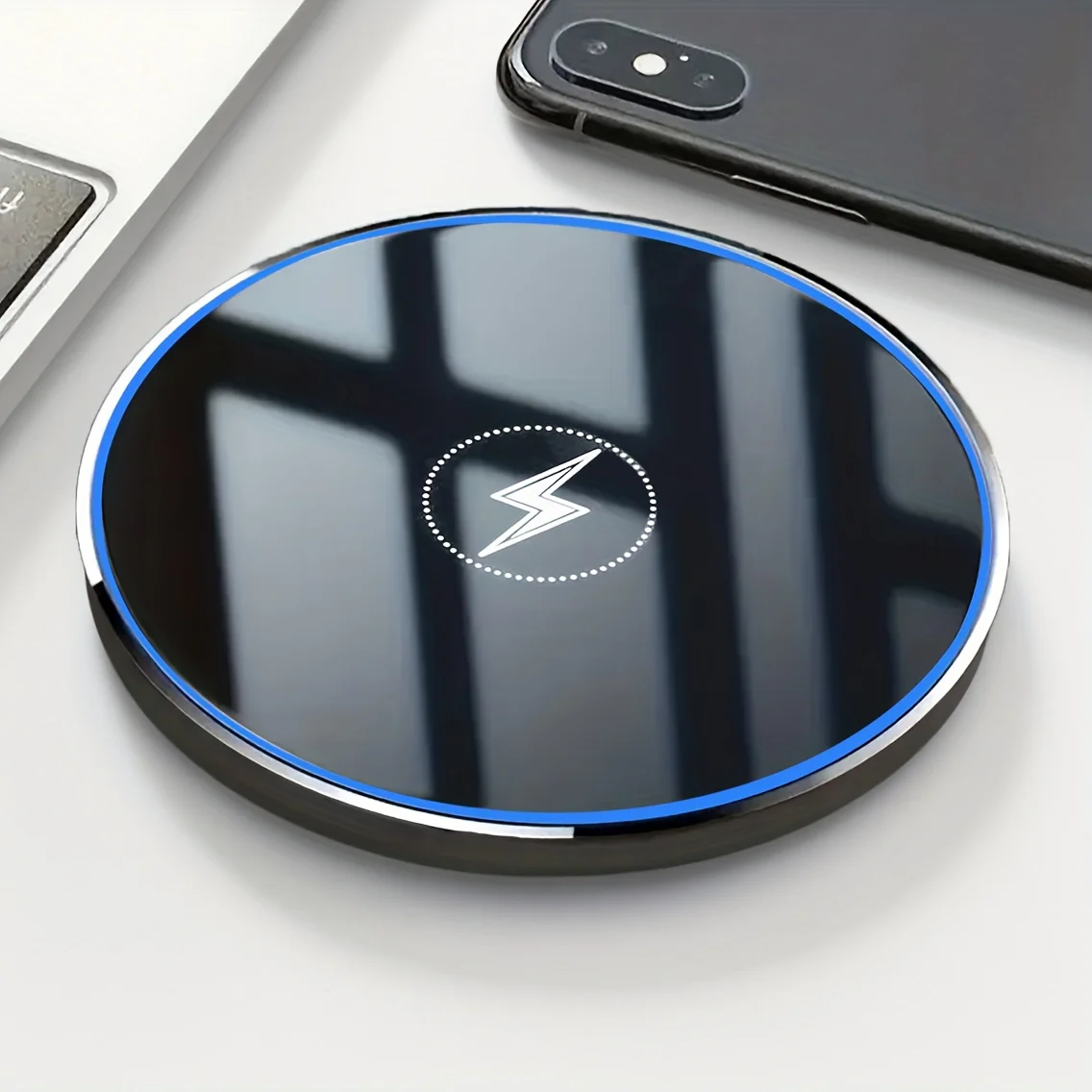 30W Mirror Wireless Charger Pad with LED Light Fast Charging for iPhone 17/16/15/14/13/12 Pro Max, Samsung S25  Xiaomi 17 15 14