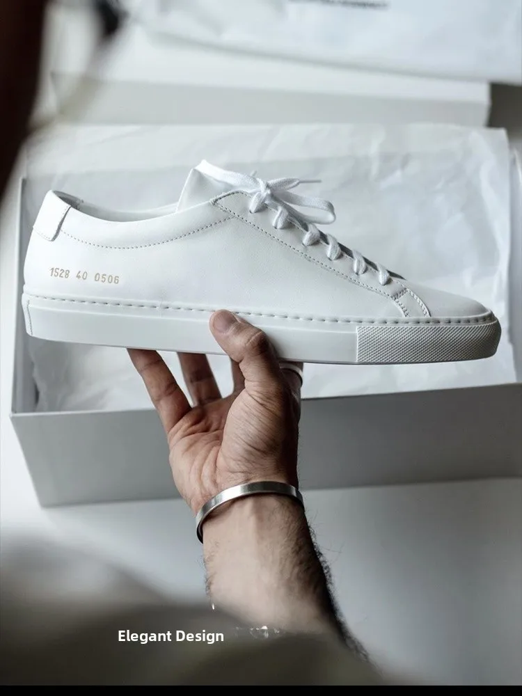 

Leather Sneakers Men's Flat Bot Anti-slip Versatile Casual Comfortable Couple's Lace-up Attractive Foot-aped Pedicure oes