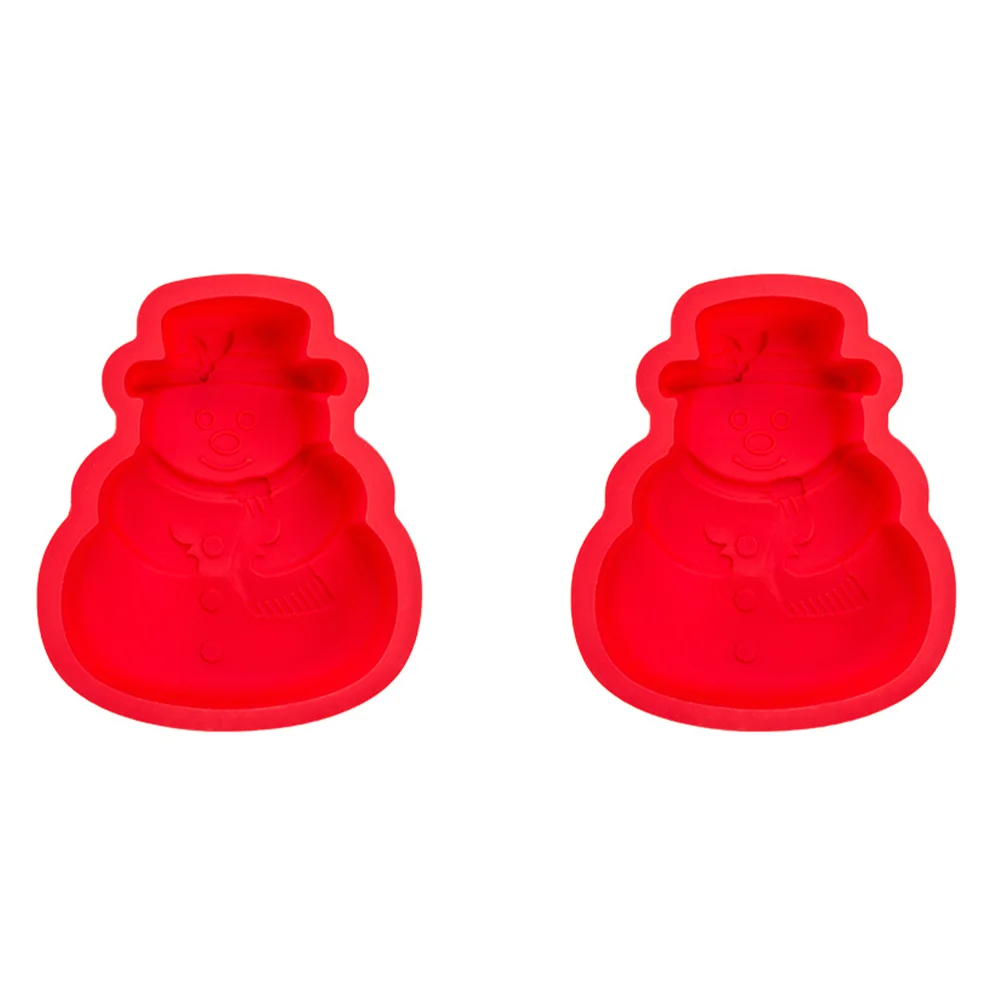 

2 pcs Silicone Diy Baking Molds Adorable Cartoon Cake Dessert Mold Food Grade Christmas Themed Home Use Multipurpose