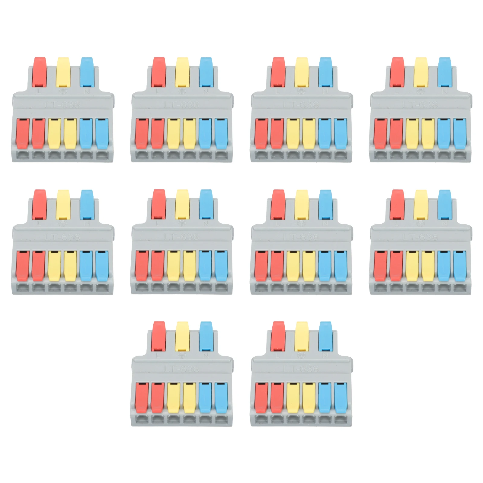 

10 шт. электрические клеммные колодки, разъемы для проводов, пластиковые прочные, устойчивые к высоким температурам, разъемы для быстрого сращивания для проводки