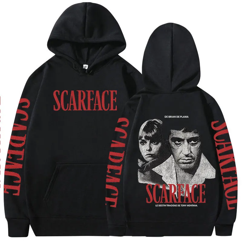 Gang Movie Scarface Hoodies Tony Montana Face Al Pacino Sweatshirts Men Women Clothing Oversized Long Sleeves Fleece Pullovers