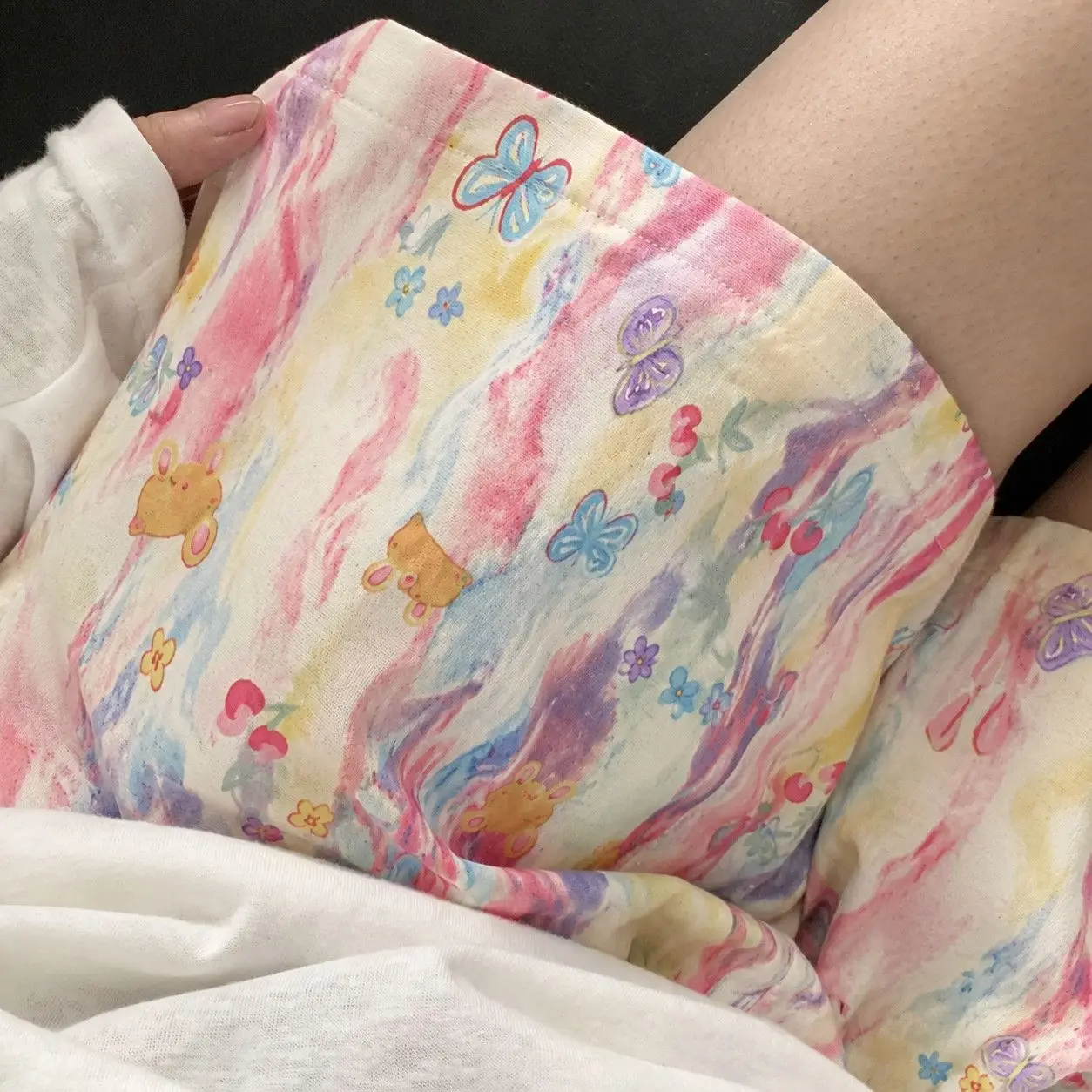 2026 New Collection Women's Shorts Home Wear Thin Summer Pants Outdoor Wearable Elastic Waist Cartoon Style Casual Home Scene