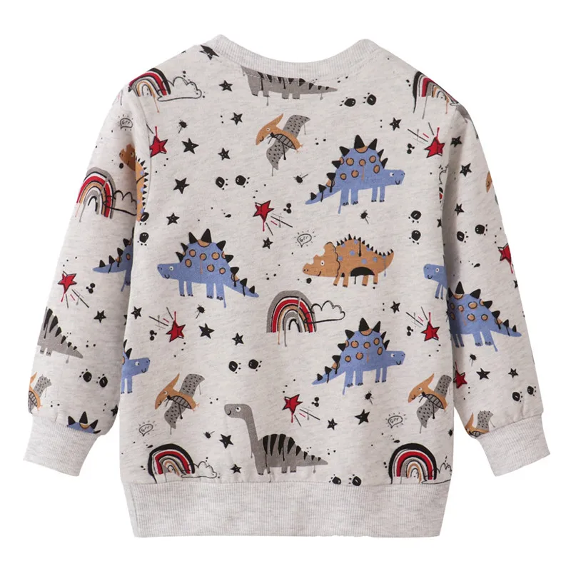 Jumping Meters New Autumn Spring  Boys Girls Sweatshirts Dinosaurs Printed Long Sleeve Fashion Hoodies Shirts Children's Wear